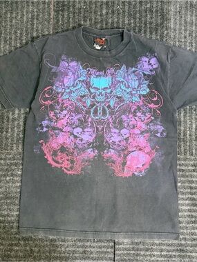 Vintage Miami Ink T Shirt Y2K Skull Roses Tattoo Graphic